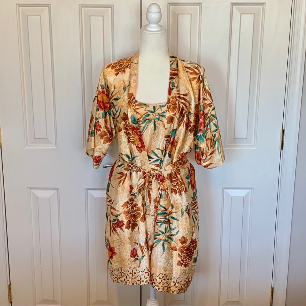 Vintage silky nightie and robe matching set